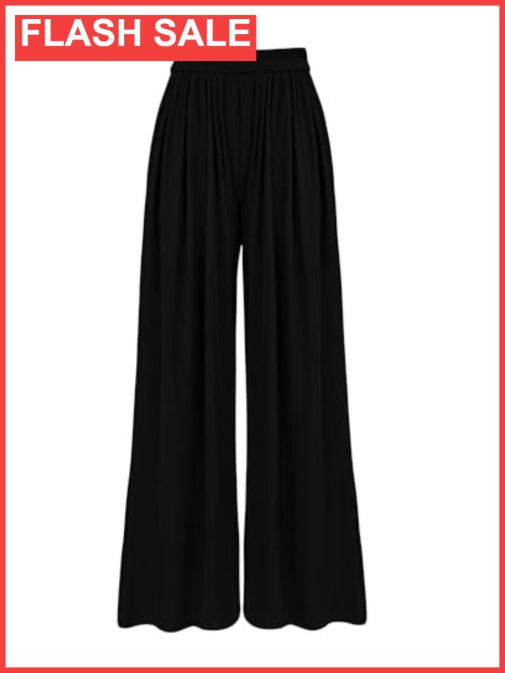 High Waist Rib Knit Palazzo Pants Wide Leg Pleated Trousers Lounge Work